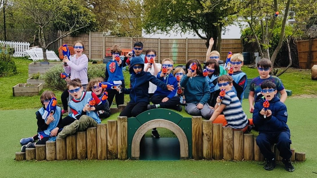 group of happy children at a Sports Focus UK party
